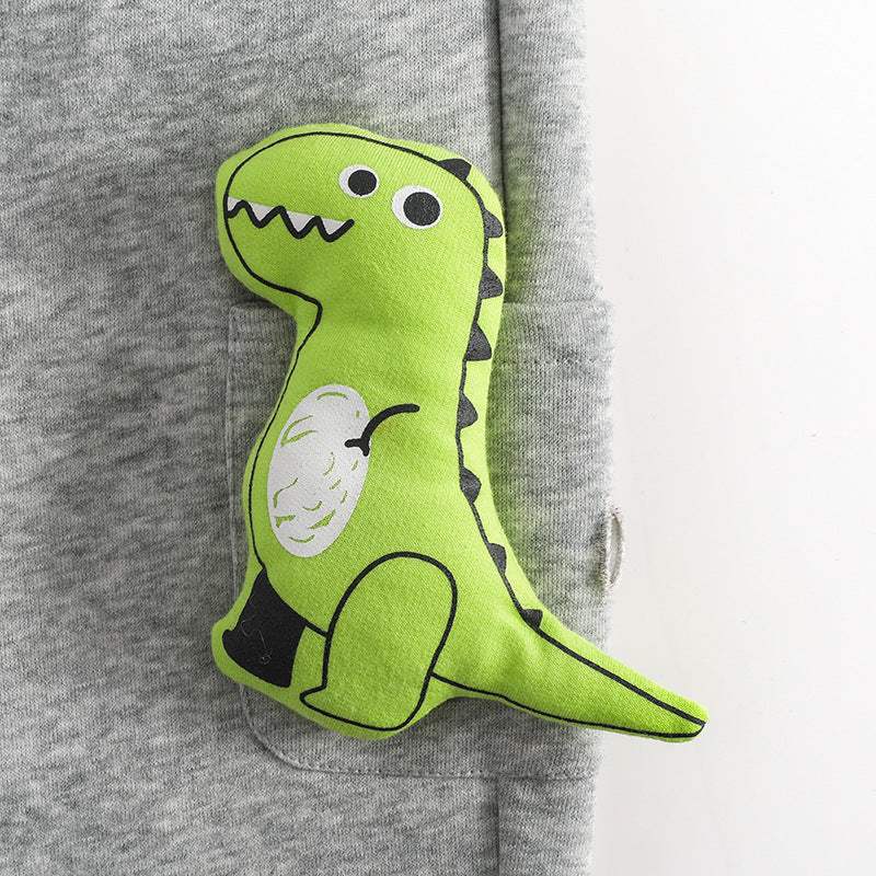 Sort børnebukser med dinosaurmotiv(1-8 år)