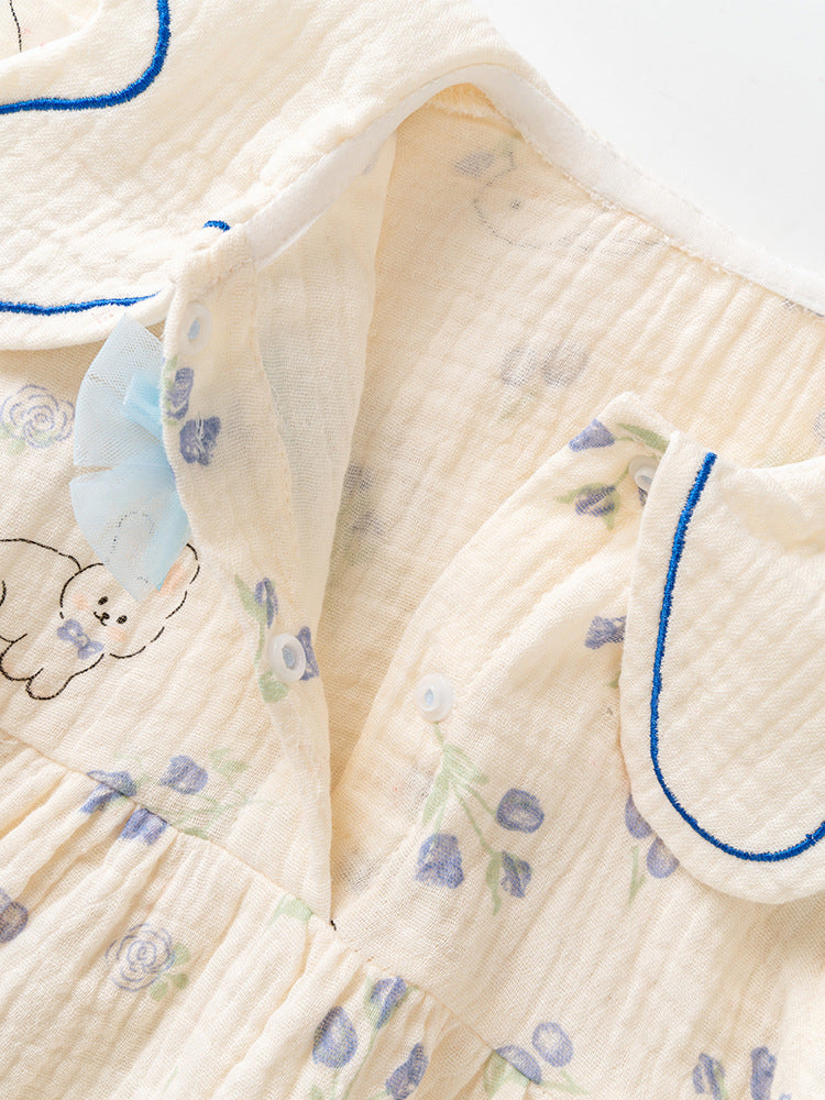 Søde baby body med blomstermønster og hårbånd (0-18 mdr.)