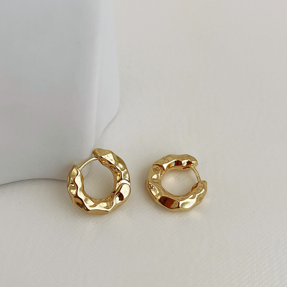 14k guldbelagt elegante unik tekstur øreringe