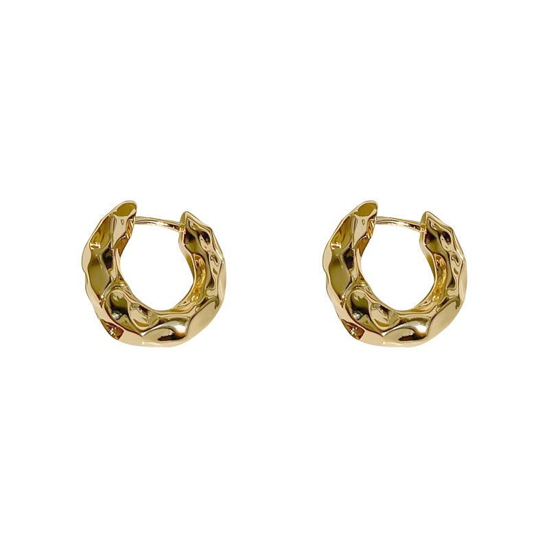14k guldbelagt elegante unik tekstur øreringe