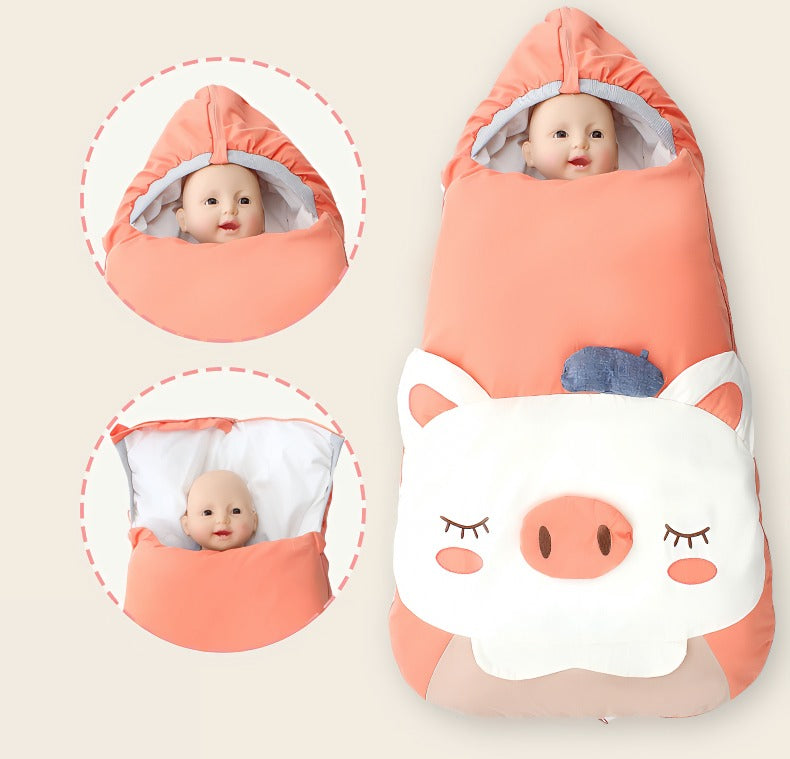 2-i-1 tygde babysvøb/baby sovepose/kørepose med aftagelig bomuld polstring til 10-30°C-orange