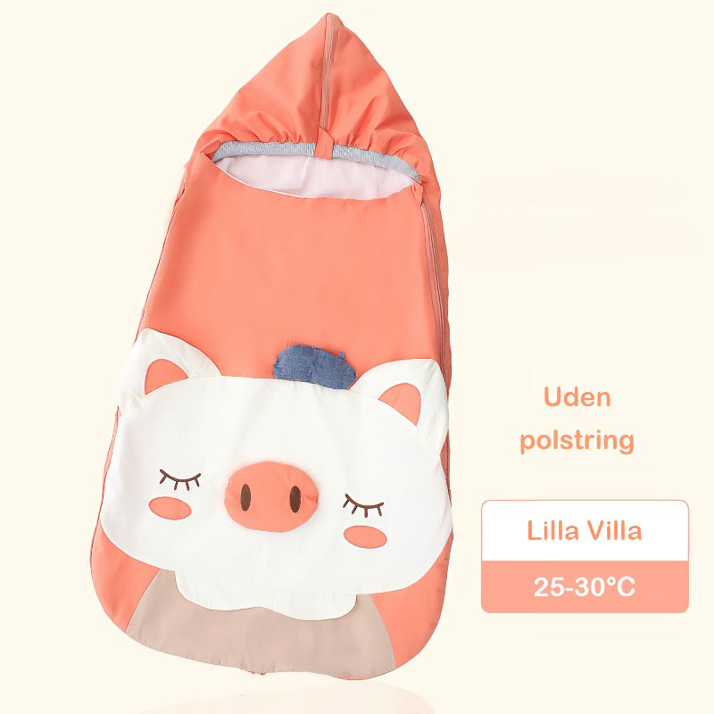 2-i-1 tygde babysvøb/baby sovepose/kørepose(Str.:0-12mdr.)med aftagelig bomuld polstring til 5-30°C-orange