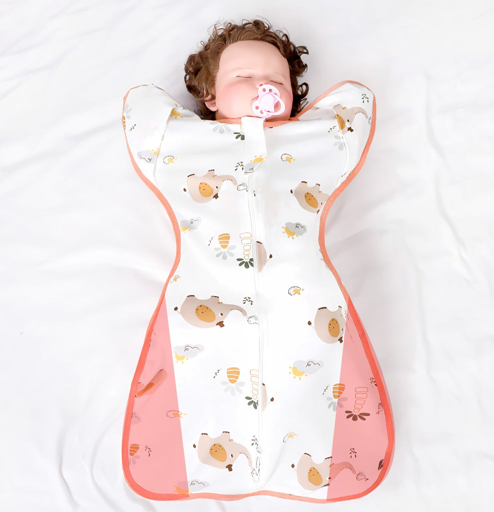 2 i 1 babysvøb/baby sovepose til 15-25°C elefant