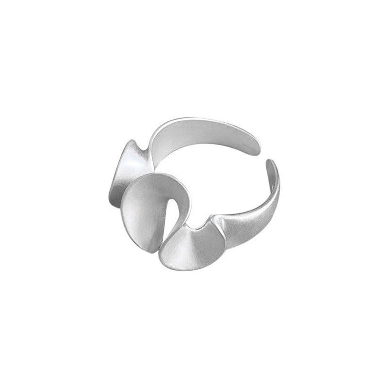925S sølv bølge uregelmæssig vintage åben ring