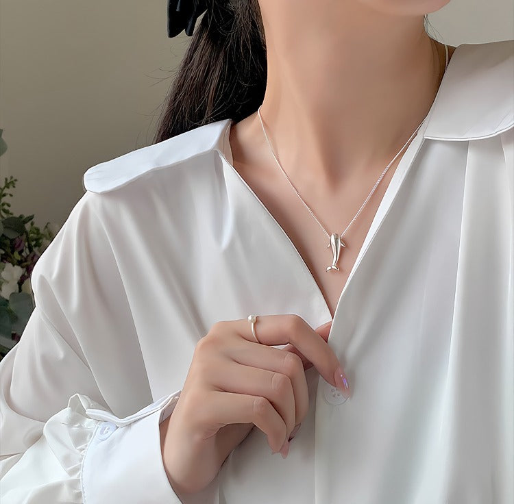 925 Sterling Sølv Delfin Halskæde – Elegant og Unik Design