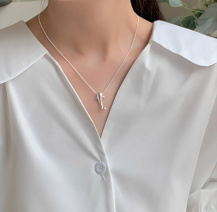925 Sterling Sølv Delfin Halskæde – Elegant og Unik Design