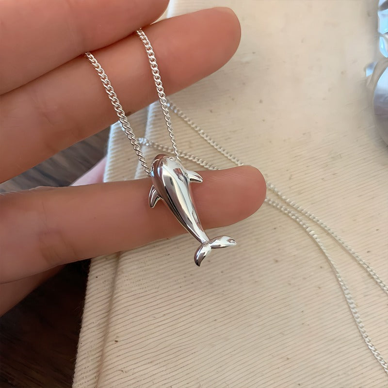 925 Sterling Sølv Delfin Halskæde – Elegant og Unik Design