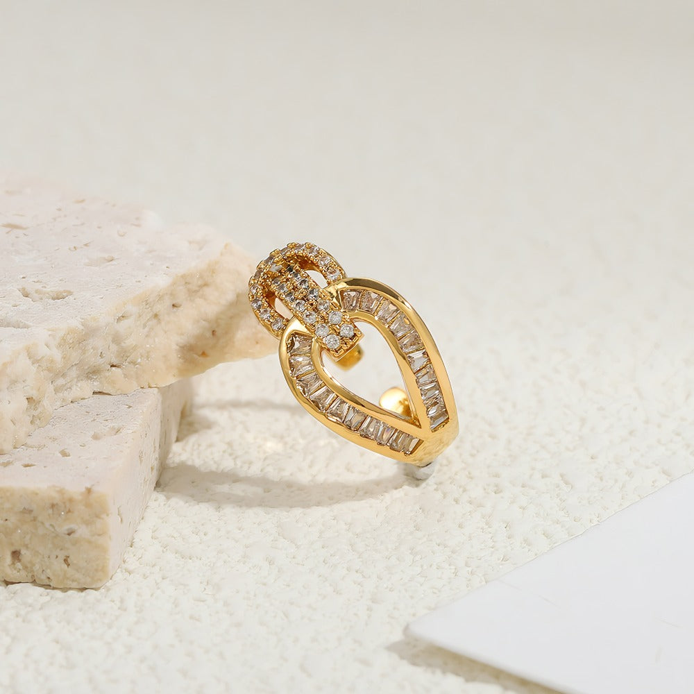 925 Sterling Sølv Ring med 14K Forgyldning Rebdesign Justerbar Ring