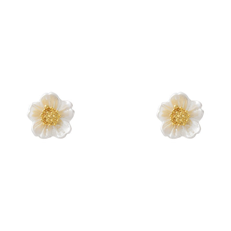 925 sterling sølv 14K Forgyldt elegant blomsterformede ørestikker