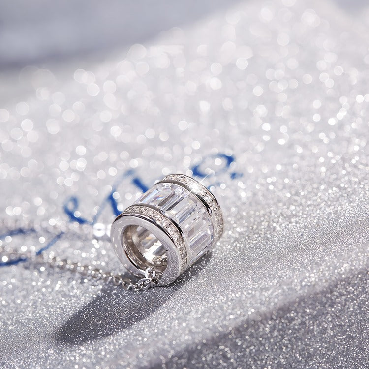925 sterling sølv cylinder form halskæde
