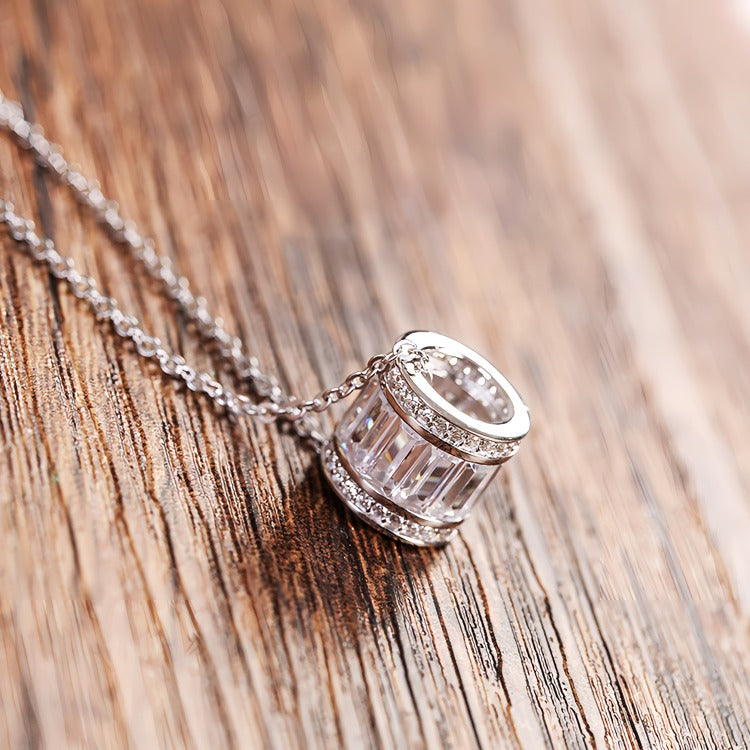 925 sterling sølv cylinder form halskæde