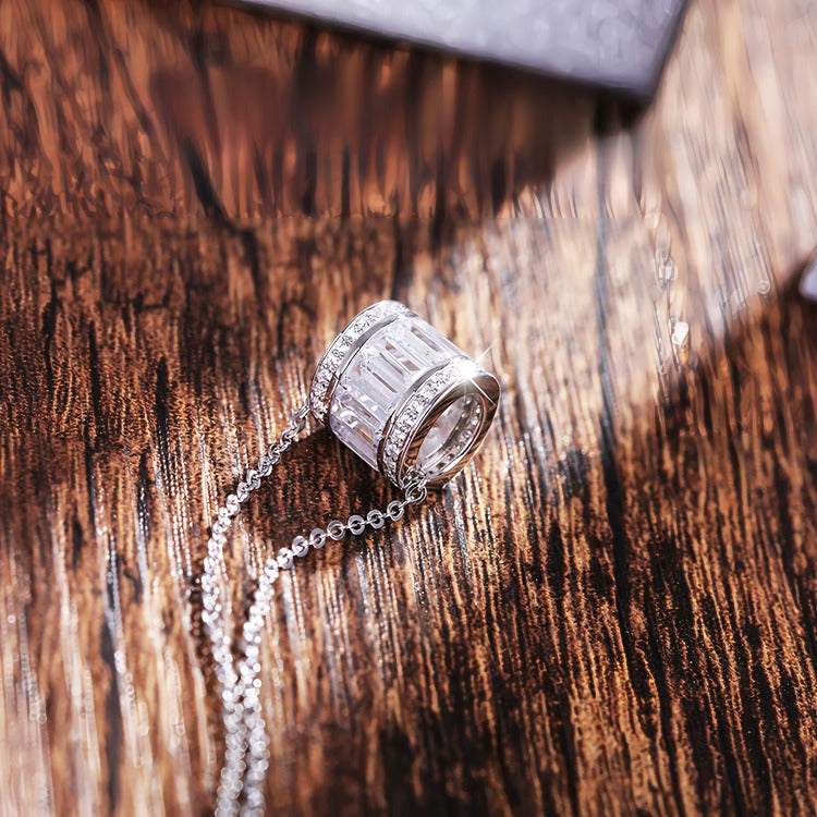 925 sterling sølv cylinder form halskæde