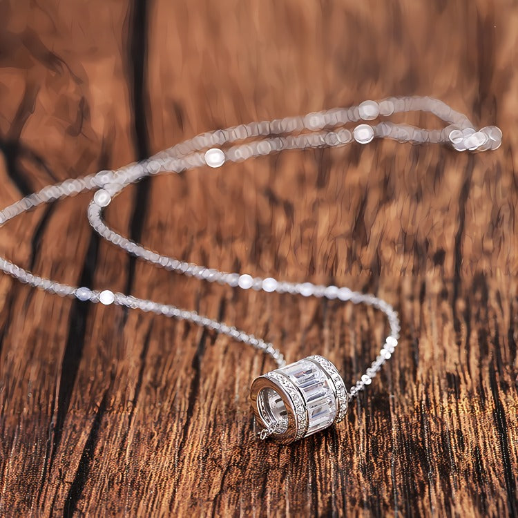 925 sterling sølv cylinder form halskæde