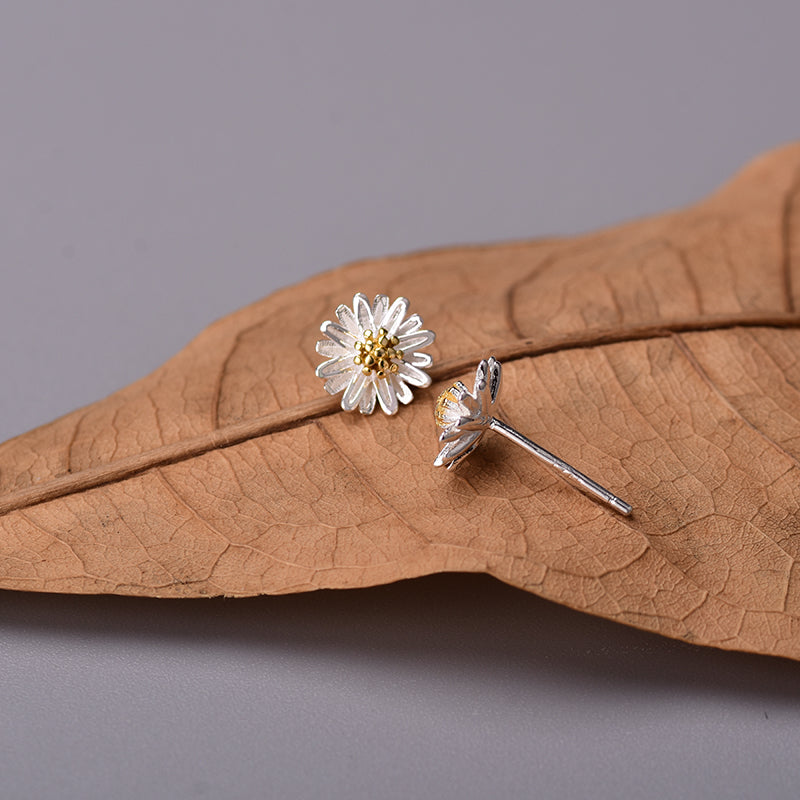 925 sterling sølv marguerit øreringe