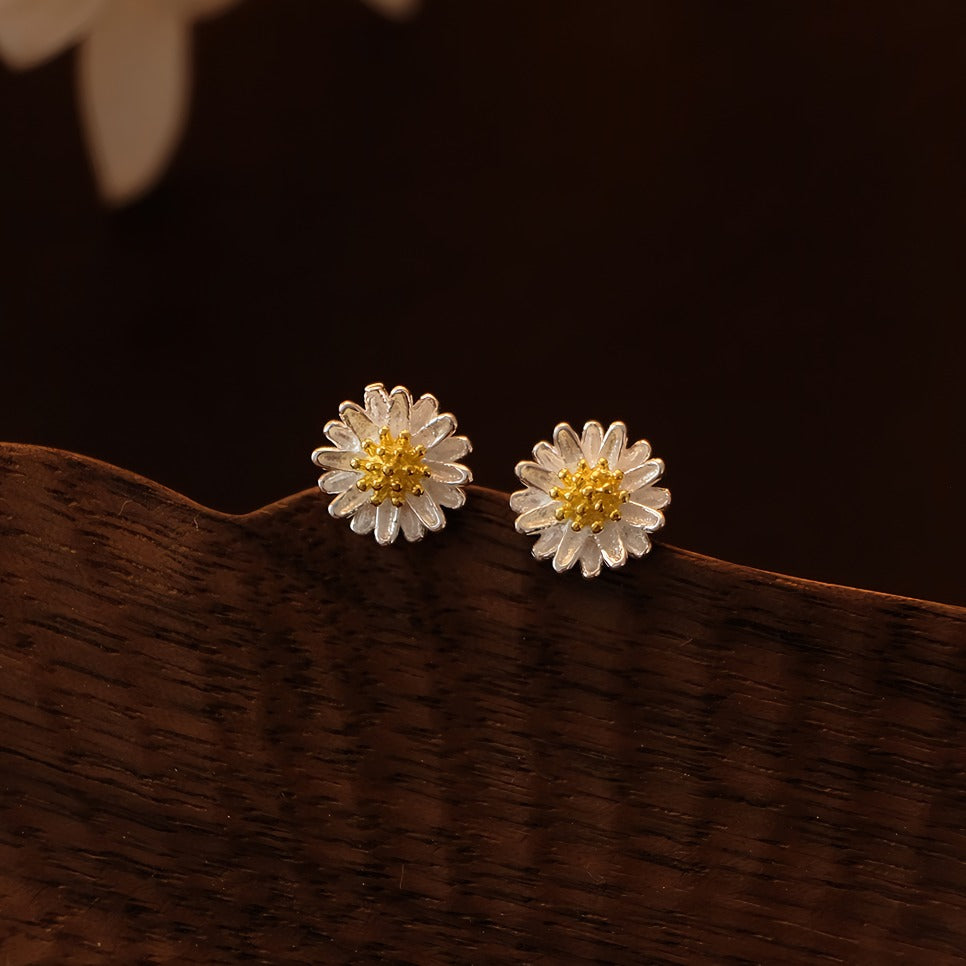 925 sterling sølv marguerit øreringe