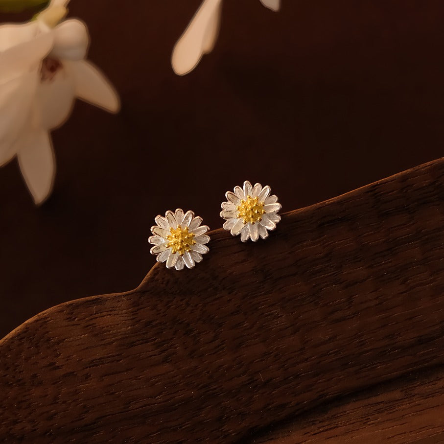 925 sterling sølv marguerit øreringe