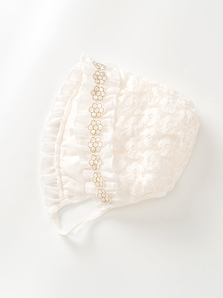 Smuk baby body med blonder og hatte(0-18 mdr.)