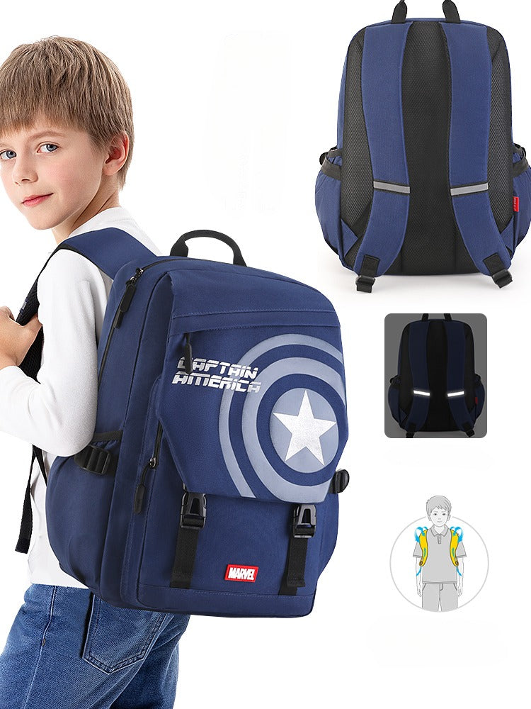 Captain america reflekterende skoletaske børnerygsæk med stor kapacitet 28L