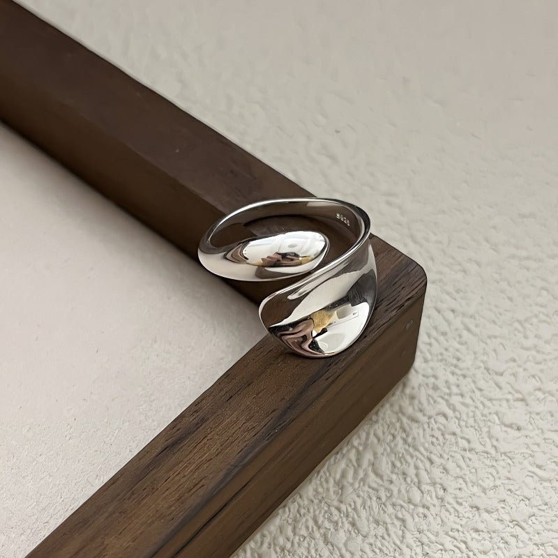 Minimalistisk Åben Ring i S925 Sølv – Unikt og Moderne Design