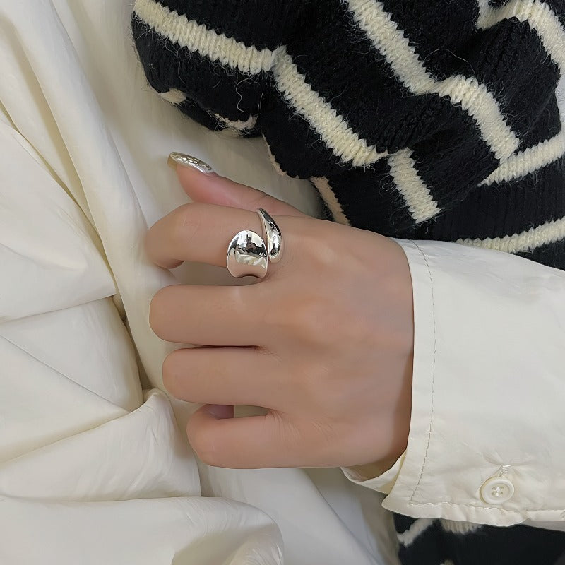 Minimalistisk Åben Ring i S925 Sølv – Unikt og Moderne Design