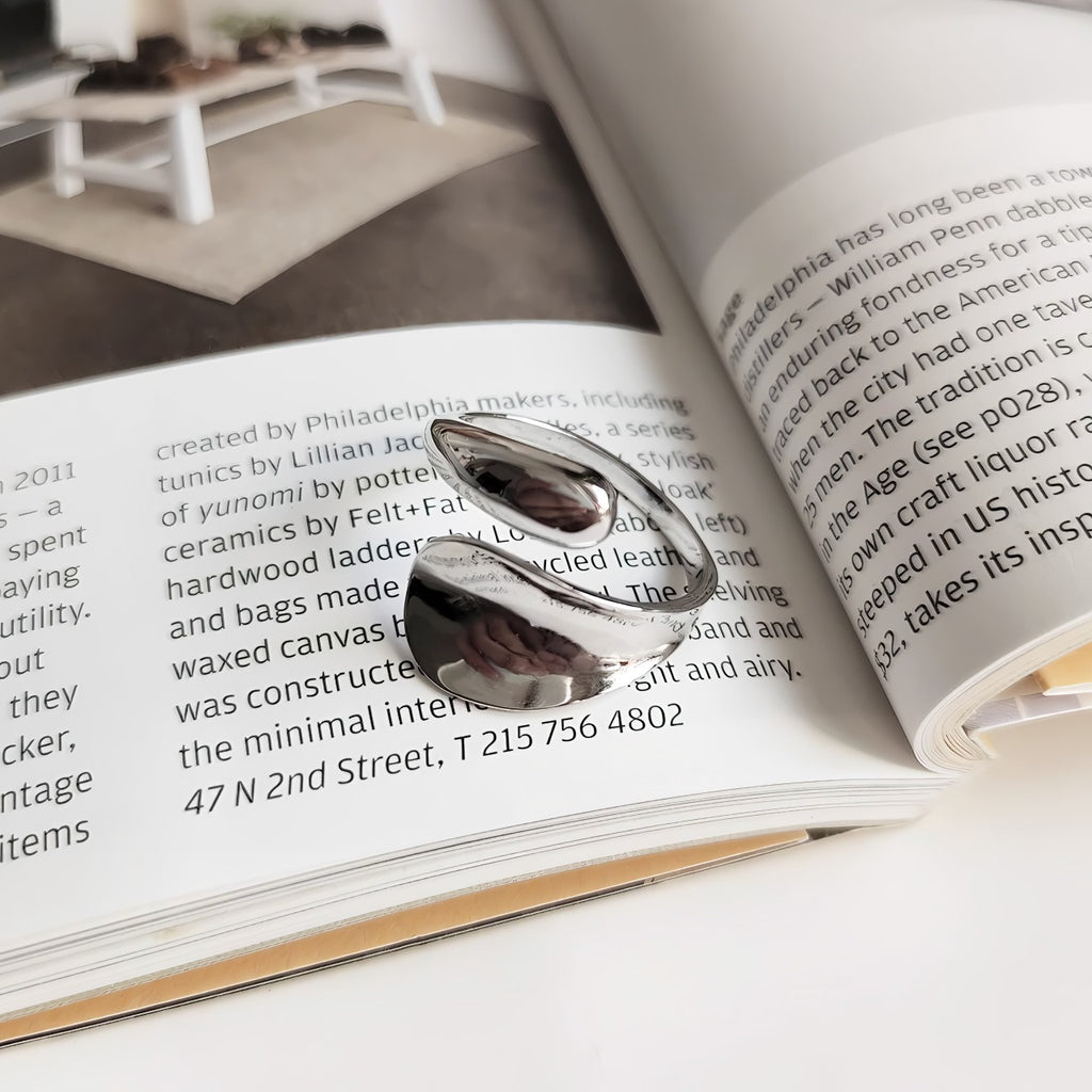 Minimalistisk Åben Ring i S925 Sølv – Unikt og Moderne Design