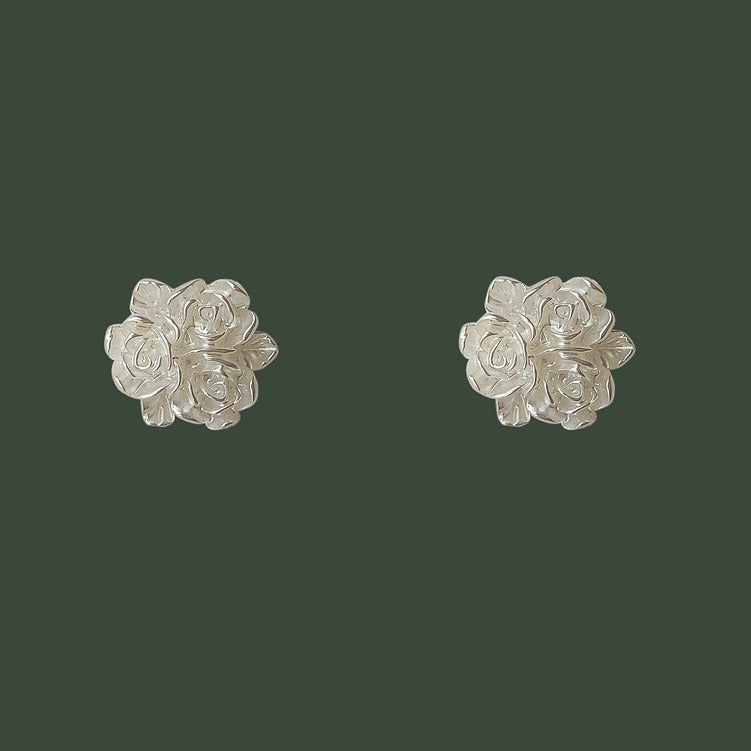 925 sølv enkle søde rose blomster øreringe/ørestikker