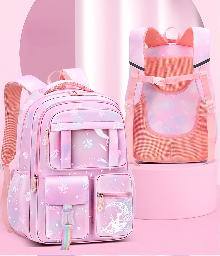 Pink skoletaske til piger