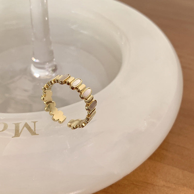S925 sølv forgyldt dryppende glasur åben ring