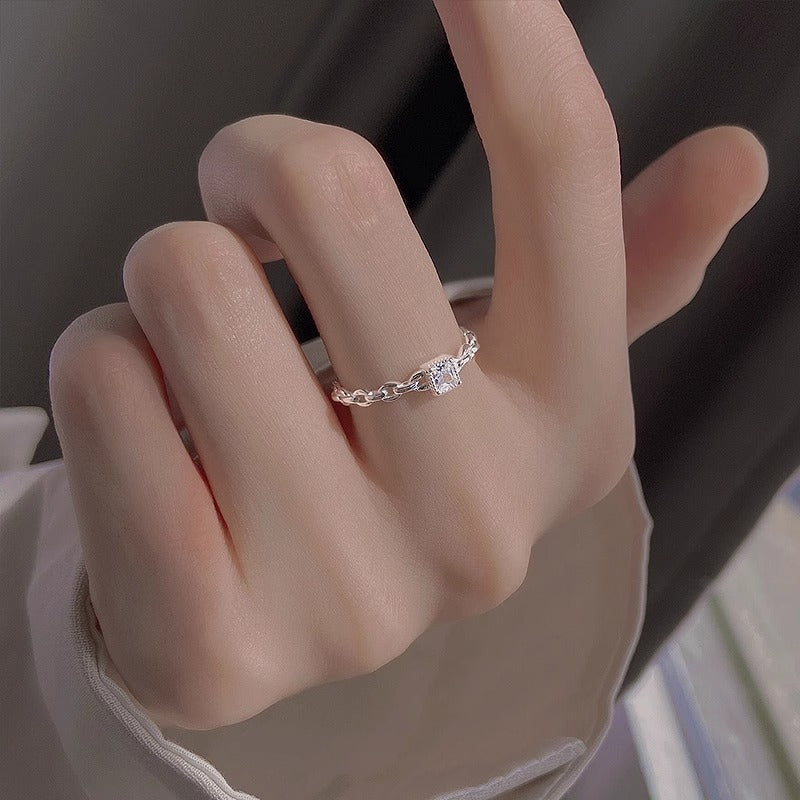 S925 sølv kæde åben ring