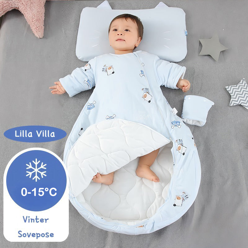 Tygde vinter sovepose til 0-15°C til baby/børn(Str.:9mdr.-6år) med aftagelige ærmer-hund
