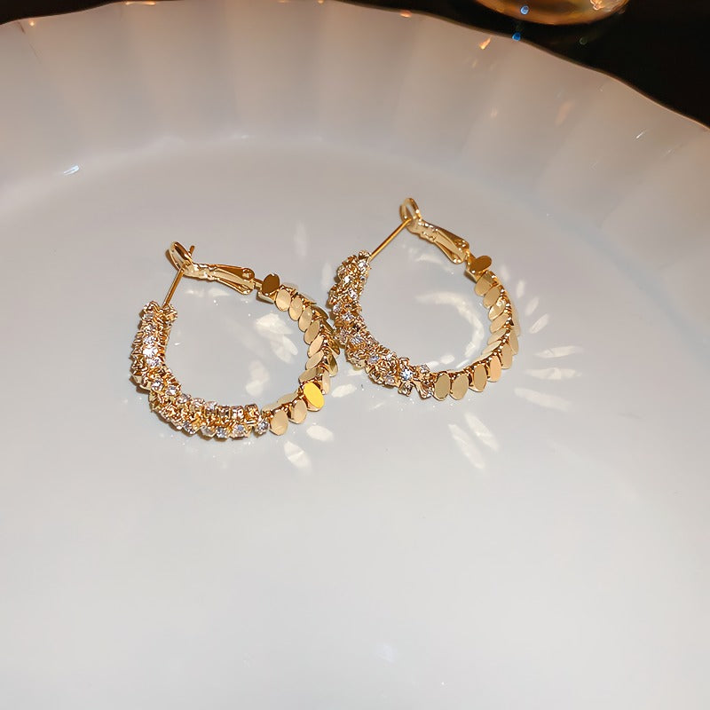 14K guldforgyldte 925 sølvnåle hoops øreringe