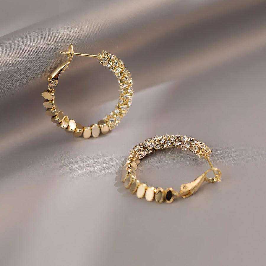 14K guldforgyldte 925 sølvnåle hoops øreringe