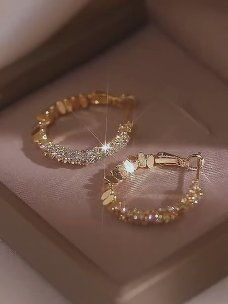 14K guldforgyldte 925 sølvnåle hoops øreringe