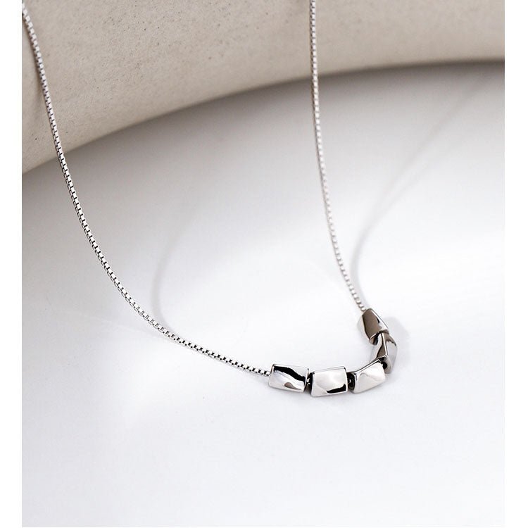 925 sterling sølv simple bead halskæde - Lilla Villa