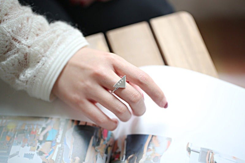 925 sterling sølv trekant åbning ring - Lilla Villa