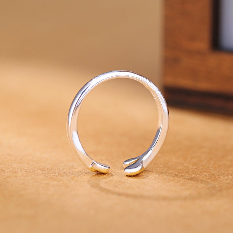 925 sterling træblade åben ring - Lilla Villa
