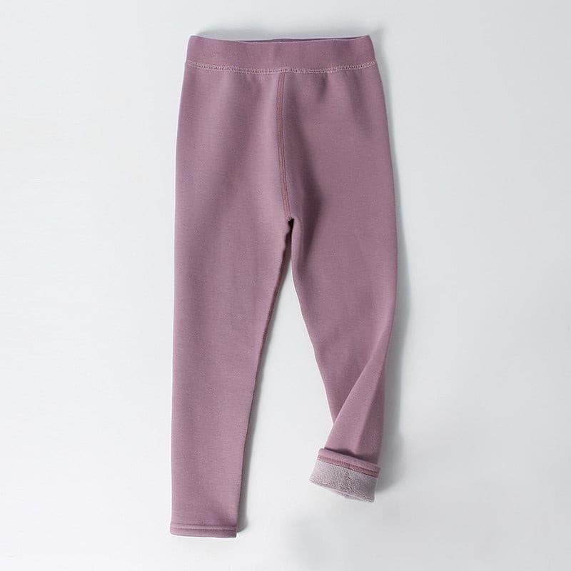 Basic fleece leggings lilla til børn - Lilla Villa