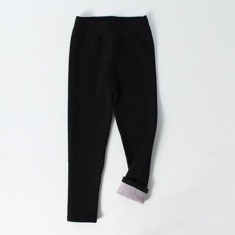 Basic fleece leggings sort til børn - Lilla Villa