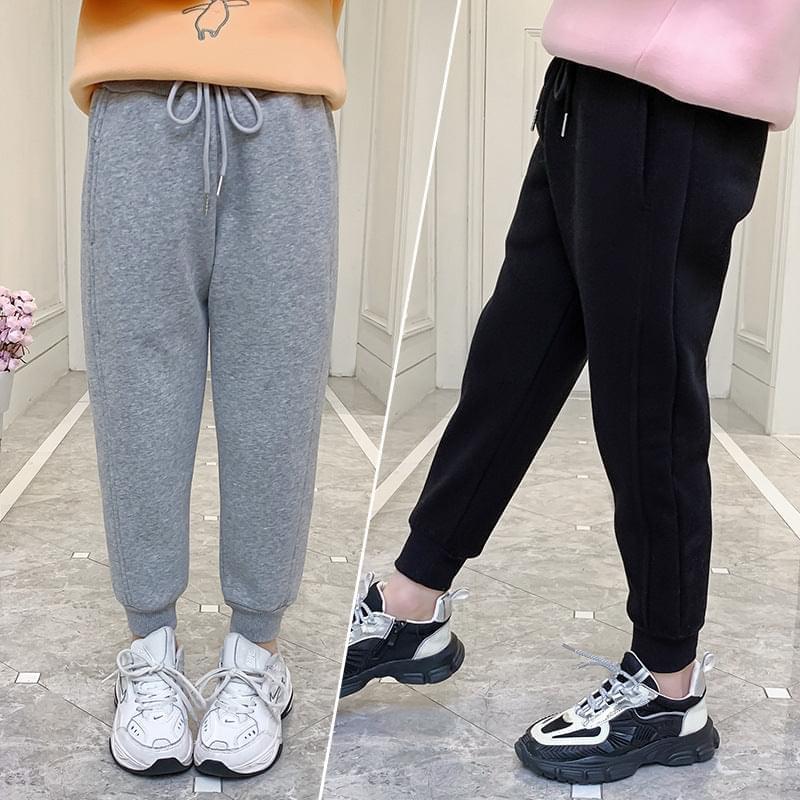 Ekstra varm fleece sweatpants grå til børn - Lilla Villa