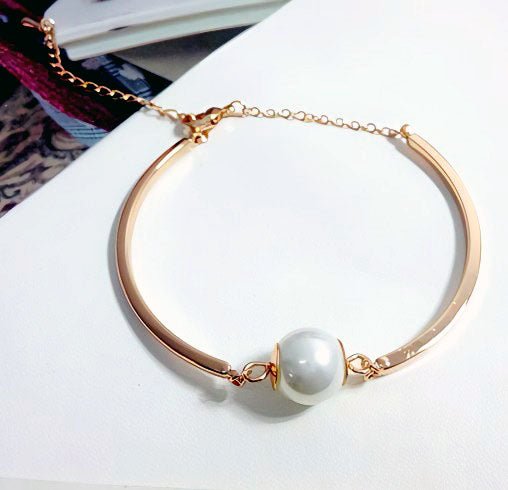 Rosa forgyldt minimal perle armbånd - Lilla Villa