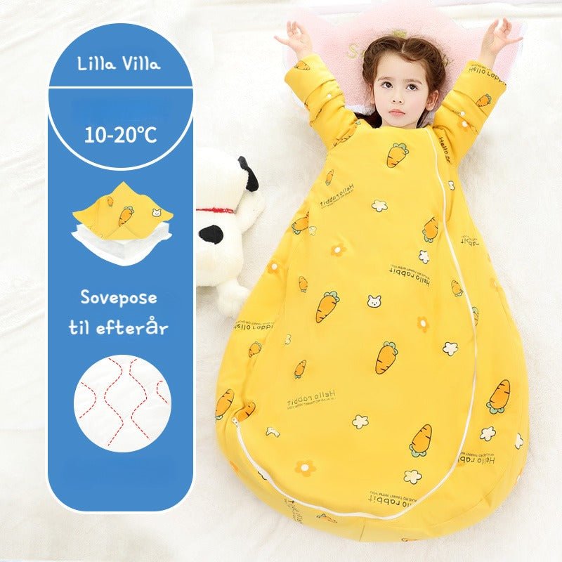 Tygde sovepose til 10-20°C til baby/børn(Str.0-4år) aftagelige ærm