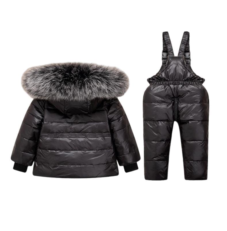 Vinter dun jakker sæt sort til børn - Lilla Villa