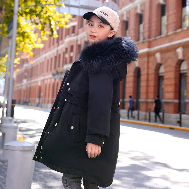 Winter parka with removable down jacket 90 white duck down black fo